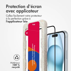 Accezz Protection d'écran en verre trempé avec applicateur iPhone 15 Plus - Transparent