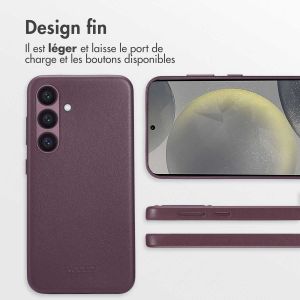 Accezz Coque arrière en cuir avec MagSafe Samsung Galaxy S24 - Heath Purple