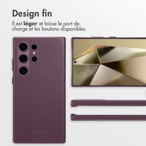 Accezz Coque arrière en cuir avec MagSafe Samsung Galaxy S24 Ultra - Heath Purple