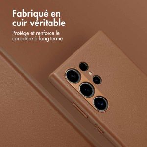 Accezz Coque arrière en cuir avec MagSafe Samsung Galaxy S24 Ultra - Sienna Brown