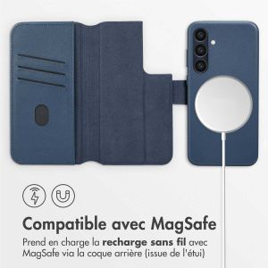 Accezz Étui de téléphone portefeuille en cuir 2-en-1 avec MagSafe Samsung Galaxy S23 FE - Nightfall Blue