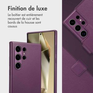 Accezz Étui de téléphone portefeuille en cuir 2-en-1 avec MagSafe Samsung Galaxy S24 Ultra - Heath Purple