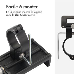 iMoshion Support de téléphone pour vélo et moto - Mini - Aluminium - Léger - Ajustable - Noir