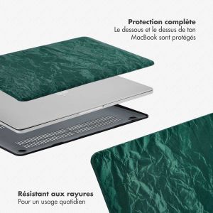 Selencia Coque en velours MacBook Air 13 pouces (2022) / Air 13 pouces (2024) M3 chip - A2681 / A3113 - Vert foncé