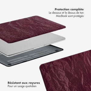 Selencia Coque en velours MacBook Air 13 pouces (2022) / Air 13 pouces (2024) M3 chip - A2681 / A3113 - Rouge foncé