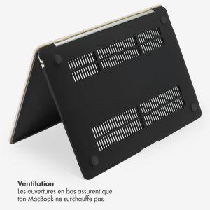 Selencia Coque en velours MacBook Pro 14 pouces (2021) / Pro 14 pouces (2023) M3 chip - A2442 / A2779 / A2918 - Beige