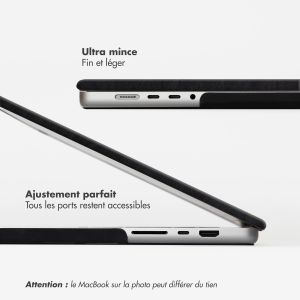 Selencia Coque en velours MacBook Air 15 pouces (2023) / Air 15 pouces (2024) M3 chip - A2941 / A3114 - Noir