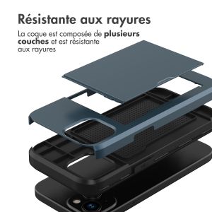 iMoshion Coque arrière avec porte-cartes iPhone 15 - Bleu foncé