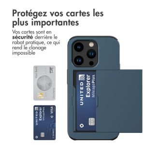iMoshion Coque arrière avec porte-cartes iPhone 15 Pro - Bleu foncé