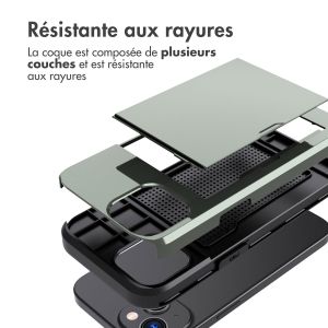 iMoshion Coque arrière avec porte-cartes iPhone 15 - Vert foncé