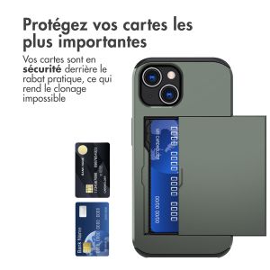 iMoshion Coque arrière avec porte-cartes iPhone 15 - Vert foncé