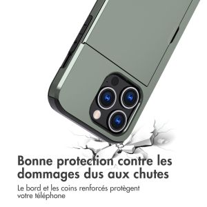iMoshion Coque arrière avec porte-cartes iPhone 15 Pro - Vert foncé