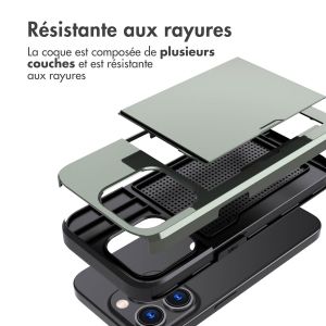 iMoshion Coque arrière avec porte-cartes iPhone 15 Pro - Vert foncé