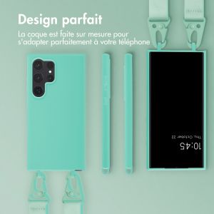 Selencia Coque silicone avec cordon amovible Samsung Galaxy S24 Ultra - Turquoise