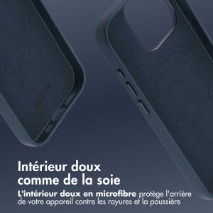 Accezz Coque arrière en cuir avec MagSafe iPhone 15 Pro - Nightfall Blue