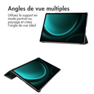 iMoshion Coque tablette Trifold Samsung Tab S9 FE Plus / Tab S9 Plus 12.4 pouces - Vert foncé