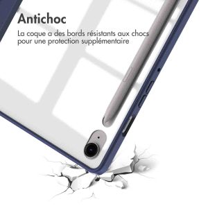 iMoshion Coque tablette rigide Trifold iPad Samsung Tab S9 FE 10.9 pouces / Tab S9 11.0 pouces - Bleu foncé