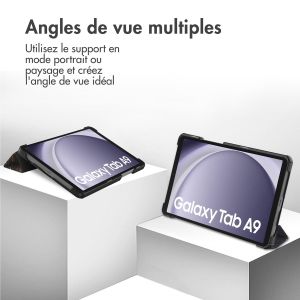 iMoshion Coque tablette Design Samsung Galaxy Tab A9 8.7 pouces - Black Marble
