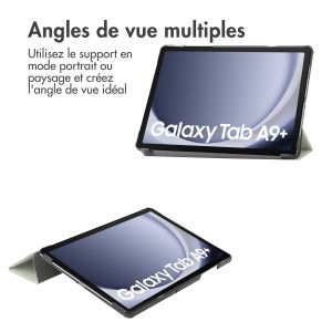 iMoshion Coque tablette Design Trifold Samsung Galaxy Tab A9 Plus - Floral Green