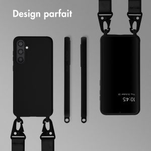Selencia Coque silicone avec cordon amovible Samsung Galaxy S23 FE - Noir