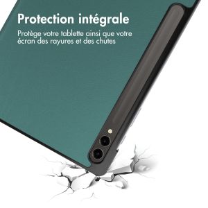 iMoshion Coque tablette Trifold Samsung Galaxy Tab S9 Plus 12.4 pouces - Vert foncé