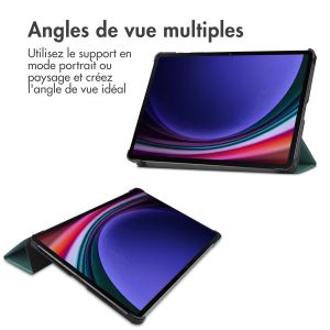 iMoshion Coque tablette Trifold Samsung Galaxy Tab S9 Plus 12.4 pouces - Vert foncé