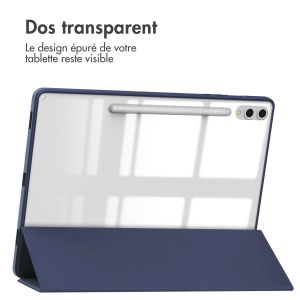 iMoshion Coque tablette rigide Trifold Samsung Galaxy Tab S9 Plus 12.4 pouces - Bleu foncé