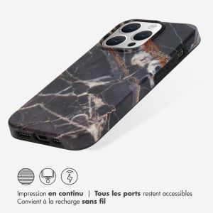 Selencia Aurora Coque Fashion iPhone 15 Pro - Coque durable - 100% recyclée - Marbre Noir