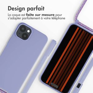 iMoshion ﻿Coque en silicone avec cordon iPhone 15 Plus - Violet