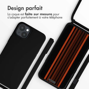 iMoshion ﻿Coque en silicone avec cordon iPhone 15 Plus - Noir