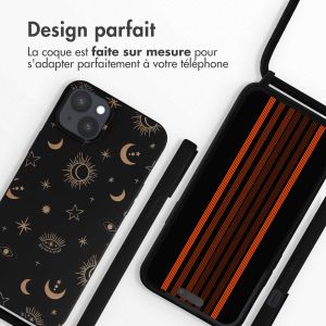 iMoshion Coque design en silicone avec cordon iPhone 15 Plus - Sky Black