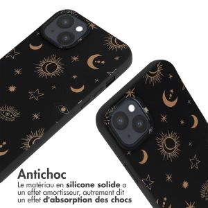 iMoshion Coque design en silicone avec cordon iPhone 15 Plus - Sky Black