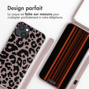 iMoshion Coque design en silicone avec cordon iPhone 15 Plus - Animal Pink