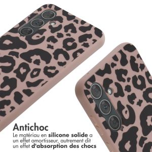 iMoshion Coque design en silicone avec cordon Samsung Galaxy A35 - Animal Pink