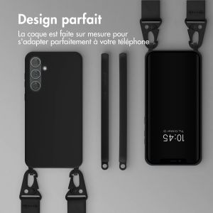 Selencia Coque silicone avec cordon amovible Samsung Galaxy A35 - Noir