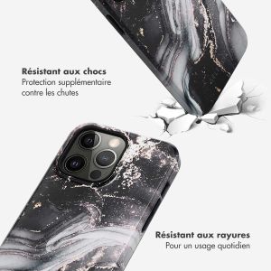Selencia Coque arrière Vivid iPhone 14 Pro Max - Chic Marble Black