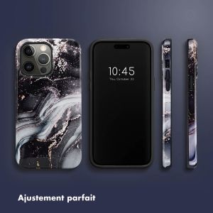 Selencia Coque arrière Vivid iPhone 14 Pro Max - Chic Marble Black