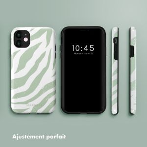 Selencia Coque arrière Vivid iPhone 11 - Colorful Zebra Sage Green