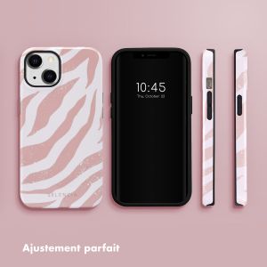 Selencia Coque arrière Vivid iPhone 14 - Colorful Zebra Old Pink