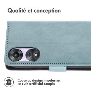 iMoshion Étui de téléphone portefeuille Luxe pour Oppo A58 - Bleu clair