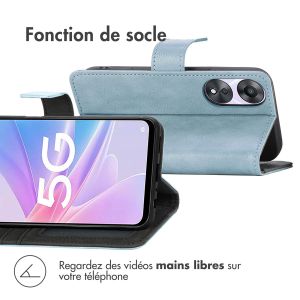 iMoshion Étui de téléphone portefeuille Luxe pour Oppo A58 - Bleu clair