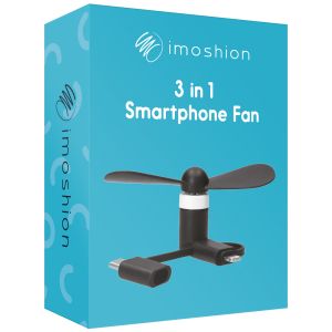 iMoshion 3-in-1 Ventilateur pour smartphones Lightning, USB-C & Micro-USB - Bleu