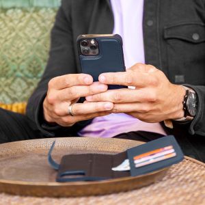 Accezz Étui de téléphone portefeuille en cuir de qualité supérieure 2 en 1 Samsung Galaxy A54 (4G) - Bleu foncé