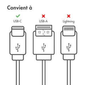 iMoshion Braided USB-C vers câble USB-C - 0,25 mètre  - Noir