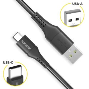 Accezz Câble USB-C vers USB iPhone 15 Plus - 2 mètre - Noir