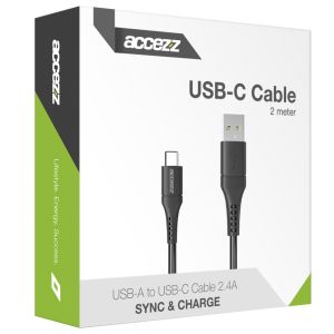 Accezz Câble USB-C vers USB iPhone 15 - 2 mètre - Noir