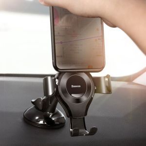 Baseus Osculum Type Gravity Car Mount iPhone Xs Max - Support de téléphone pour voiture - Tableau de bord - Noir