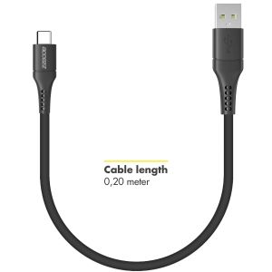 Accezz Câble USB-C vers USB iPhone 15 Pro Max - 0,2 mètre - Noir