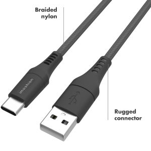 iMoshion Câble USB-C vers USB Samsung Galaxy A54 (5G) - Textile tressé - 1,5 mètres - Noir