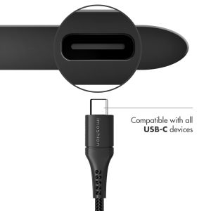 iMoshion Câble USB-C vers USB Samsung Galaxy A22 (5G) - Textile tressé - 3 mètres - Noir